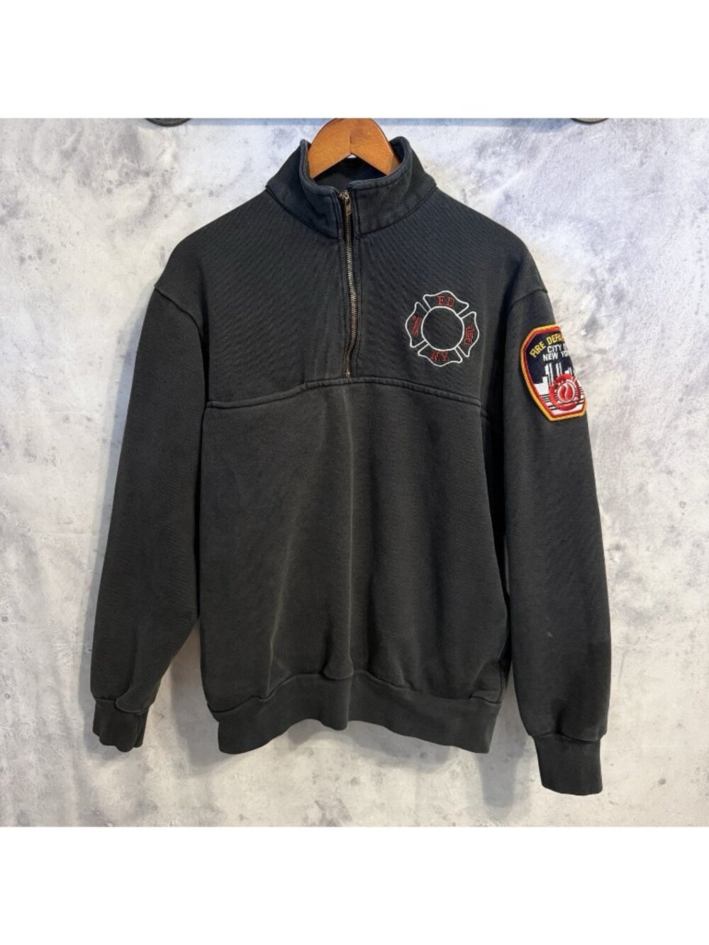 Vintage FDNY Sweatshirt Mens Large L 90s New York Fire Department Union Line